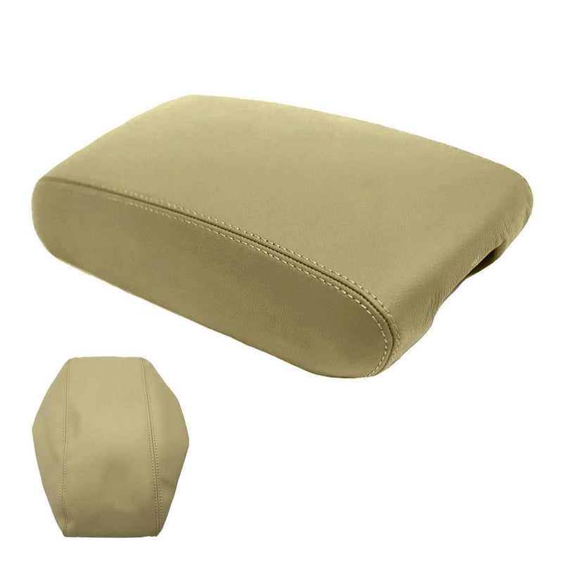 DSkoiph Center Console Lid Armrest Cover Leather Fit for Jeep Grand Cherokee 2011-2021 Leather Part Only Beige - Image 1